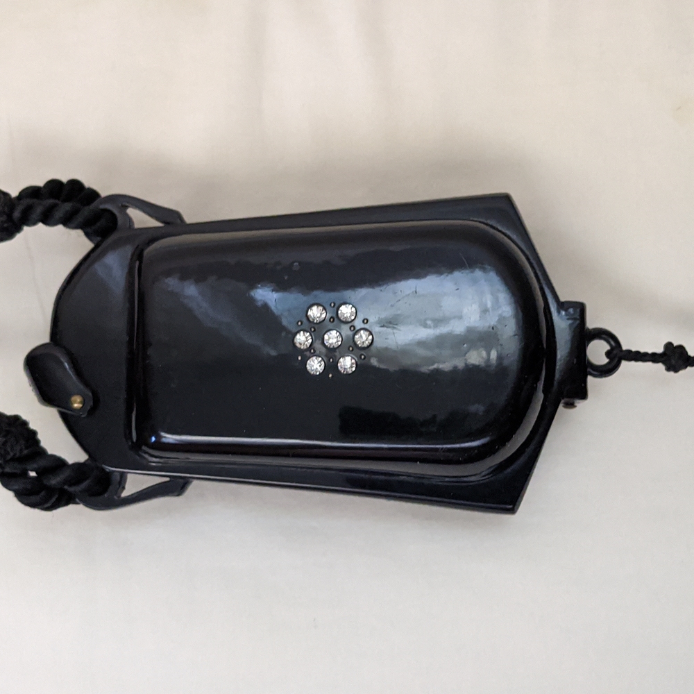 Antique 1920s French Vanity Bag Compact with Lipstick 💄 Tassel - Picture 3 of 10